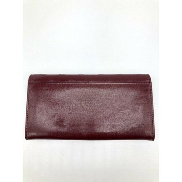 Dior Dark Red Oblique Trotter Print Logo Embossed Leather Wallet - Picture 5 of 10